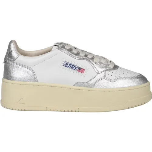 Platform Sneakers with Metallic Back Patch , female, Sizes: 8 UK, 7 UK, 6 UK, 5 UK - Autry - Modalova