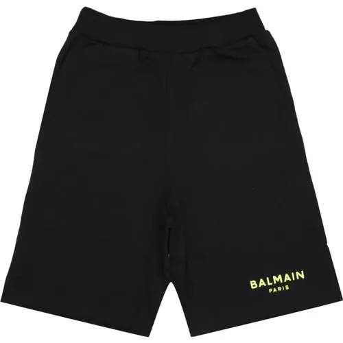 Kinder Bermuda Shorts mit Logo-Print - Balmain - Modalova