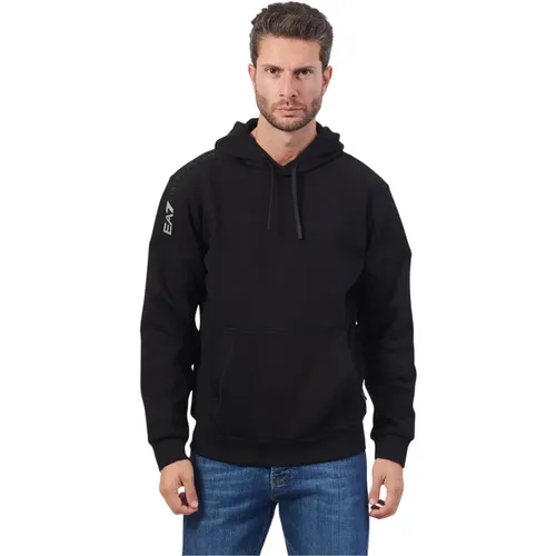 Schwarze Hoodie-Pullover mit Logo , Herren, Größe: L - Emporio Armani - Modalova