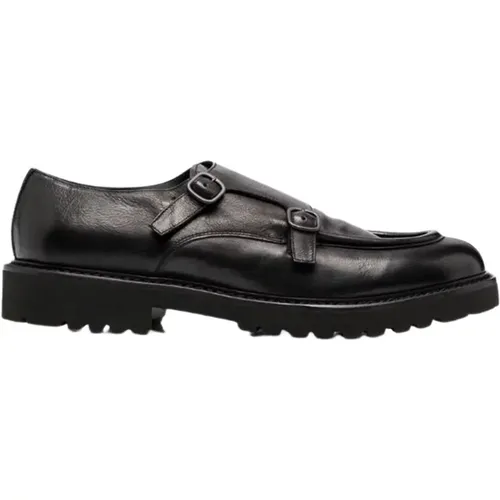 Doppelschnallen Verzierte Flache Schuhe - Größe 45, Schwarz , Herren, Größe: 42 EU - Doucal's - Modalova