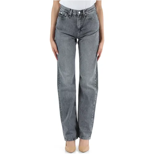 High Rise Straight Jeans Five Pockets , female, Sizes: W28, W27, W26 - Calvin Klein Jeans - Modalova