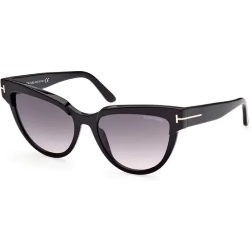 Schwarze Glänzende Sonnenbrille für Frauen,Modische Sonnenbrille - Tom Ford - Modalova