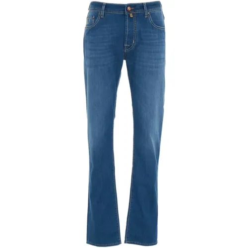 Slim Fit Jeans mit Logo-Details , Herren, Größe: W33 - Jacob Cohën - Modalova