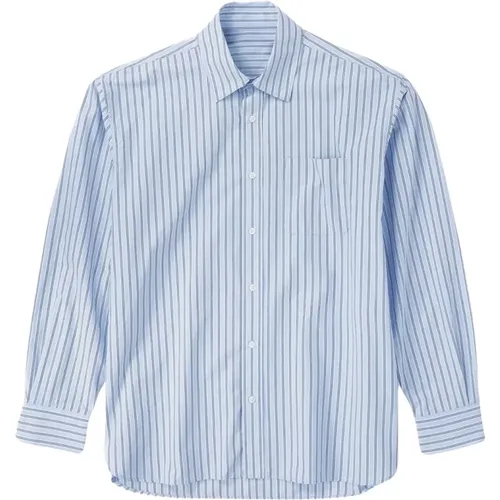 Striped Shirt with Front Pocket , male, Sizes: M, L - closed - Modalova