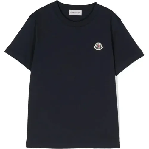 Blaues SS T-Shirt Moncler - Moncler - Modalova
