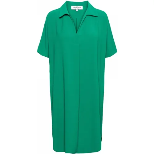 Grünes Ausgestelltes Kleid mit Kragen , Damen, Größe: XL - &Co Woman - Modalova
