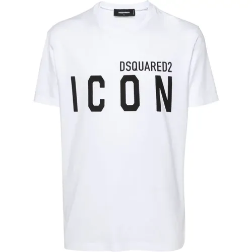 Logo Print Crew Neck T-shirt , male, Sizes: L - Dsquared2 - Modalova