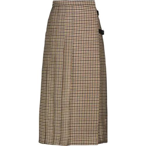 Norel Silk Wool Midi Skirt , female, Sizes: M - Max Mara - Modalova