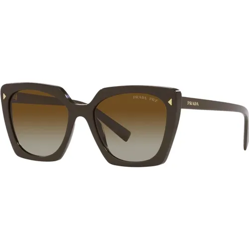 Braun Getönte Sonnenbrille , Damen, Größe: 54 MM - Prada - Modalova