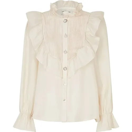 Beautiful Blouse with Puff Sleeves and Ruffles , female, Sizes: XL - Lollys Laundry - Modalova