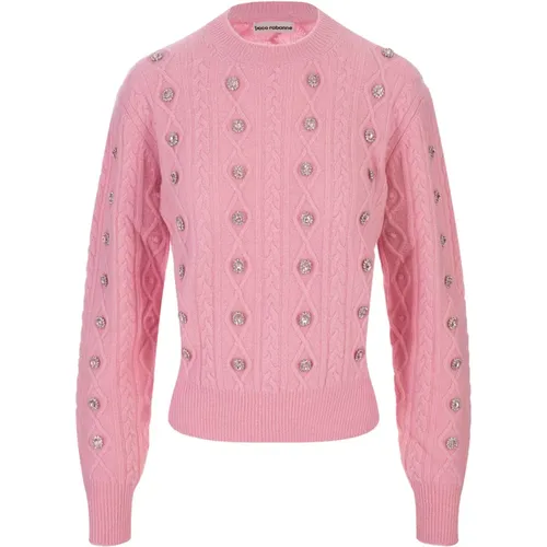 Crystal Embellished Sweater , female, Sizes: S, XS - Paco Rabanne - Modalova