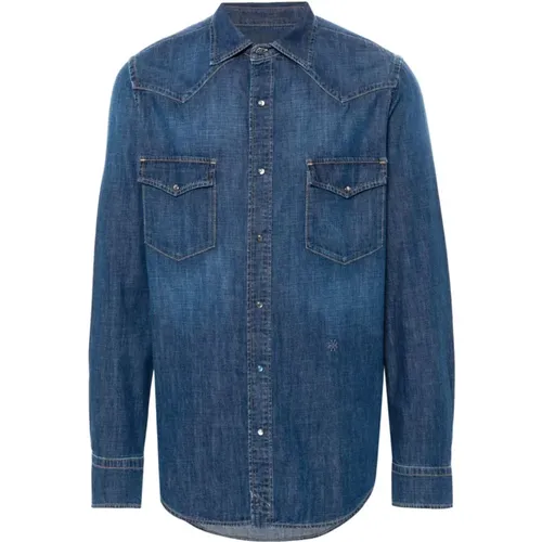 Denim Western Style Blaues Hemd , Herren, Größe: S - Jacob Cohën - Modalova