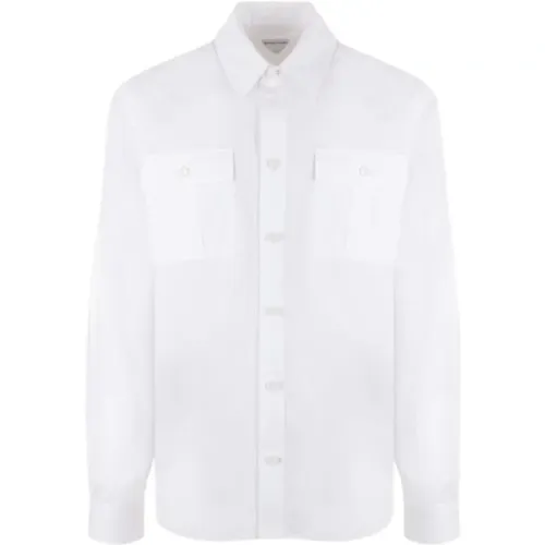 Weißes Loose-Fit Baumwoll-Popeline-Hemd , Herren, Größe: XL - Bottega Veneta - Modalova