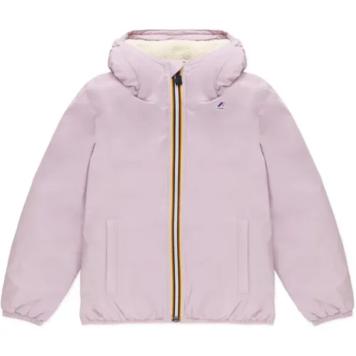 Lila Gesteppte Jacke mit Kapuze - K-way - Modalova