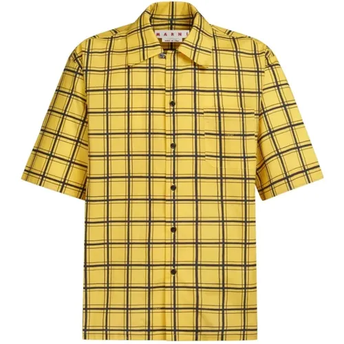 Checked Shirt , male, Sizes: L - Marni - Modalova