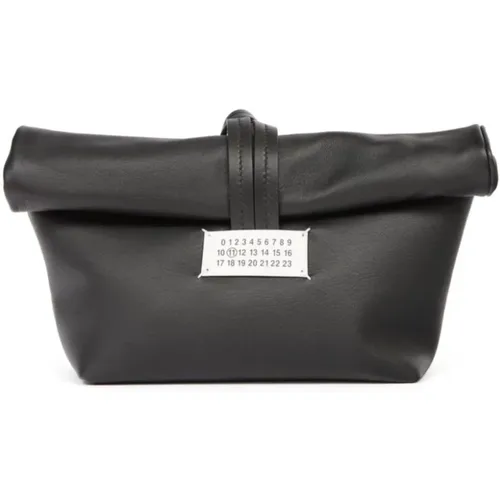 Leather Roll-Top Clutch Bag , female, Sizes: ONE SIZE - Maison Margiela - Modalova