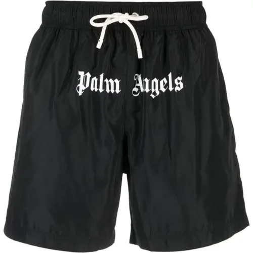 Schwarze Meer Logo Badehose - Palm Angels - Modalova