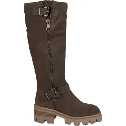 Round Toe Leather Boots , female, Sizes: 5 UK, 7 UK - Alma en Pena - Modalova