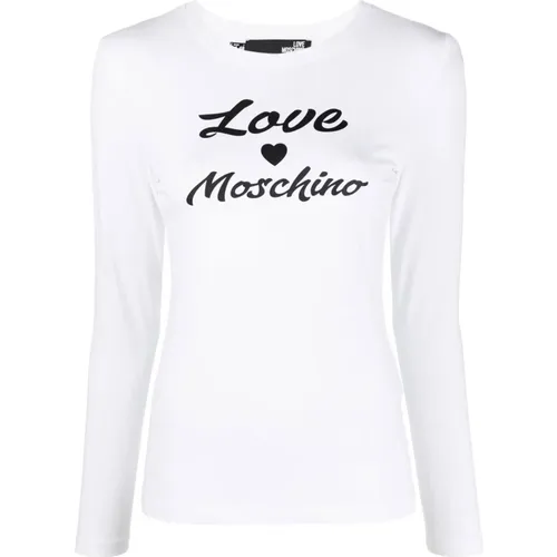 Long Sleeve Top, Light and Natural , female, Sizes: M - Love Moschino - Modalova