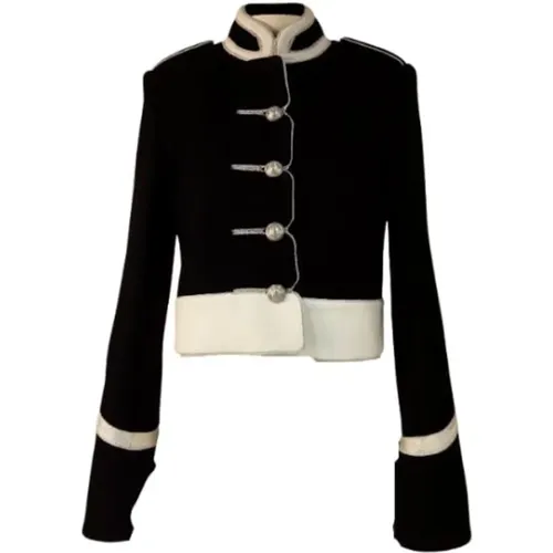 Ribbed Jacket - Silver Buttons , female, Sizes: S, XS, M - Paco Rabanne - Modalova