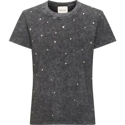 Diamond Tee Top mit Similisten , Damen, Größe: M - My Essential Wardrobe - Modalova