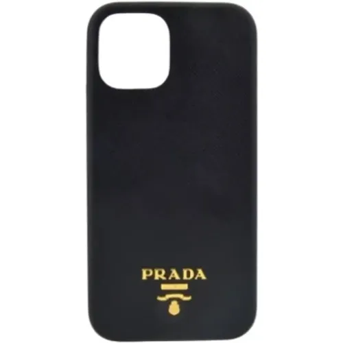 Leather iPhone 12/12 Pro Case , female, Sizes: ONE SIZE - Prada - Modalova