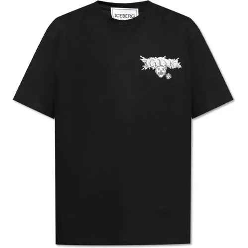 T-Shirt mit Logo , Herren, Größe: S - Iceberg - Modalova