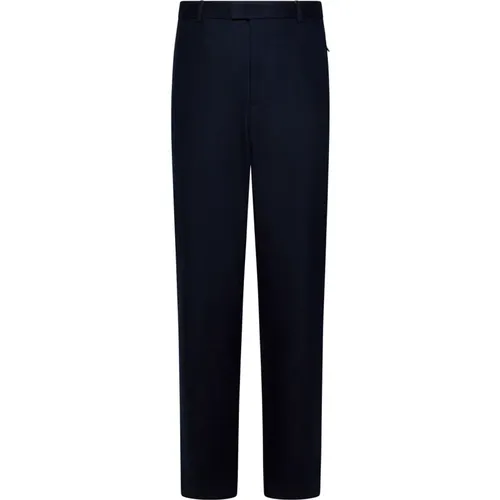 Wool Trousers with Leather Details , male, Sizes: 2XL, XL, S, XS, L - Emporio Armani - Modalova