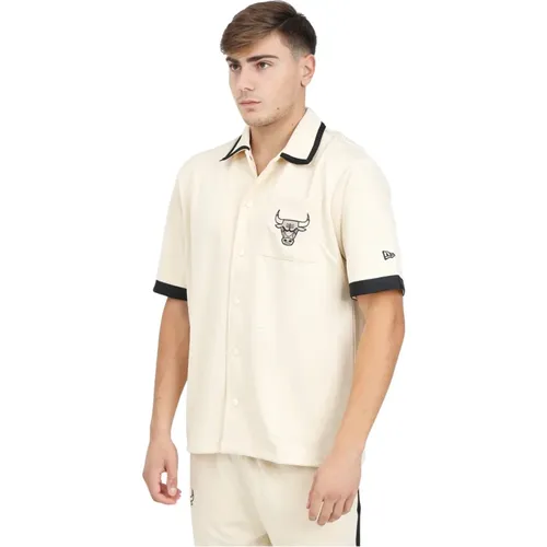 Chicago Bulls Kurzarmhemd Creme , Herren, Größe: XL - new era - Modalova