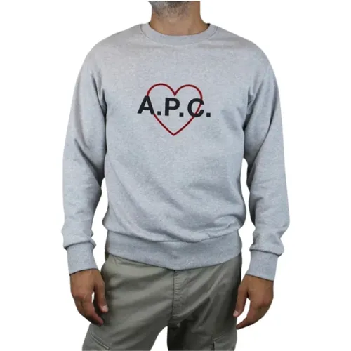 APC Paris Jersey Sweater - Grauer Rundhals , Herren, Größe: M - A.p.c. - Modalova