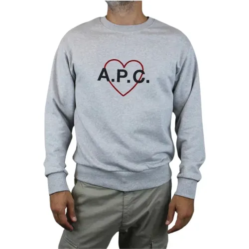 APC Paris Jersey Sweater - Grauer Rundhals , Herren, Größe: M - A.P.C. - Modalova