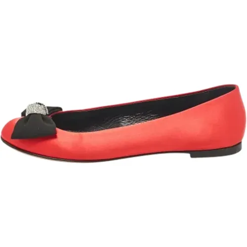 Pre-owned Satin flats , female, Sizes: 4 1/2 UK - Giuseppe Zanotti Pre-owned - Modalova