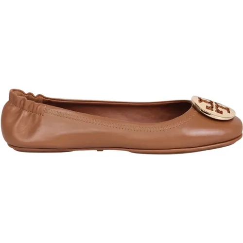 Gold Logo Ballerinas with Application , female, Sizes: 4 UK, 2 1/2 UK, 3 UK - TORY BURCH - Modalova