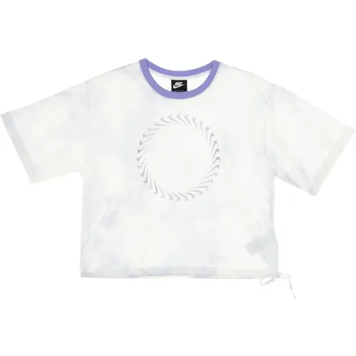 Mesh Icon Clash T-Shirt Light Thistle , Damen, Größe: L - Nike - Modalova