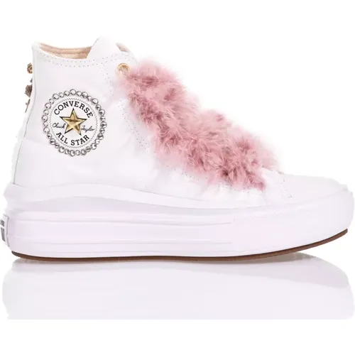 Customized Women's White Sneakers , female, Sizes: 8 UK, 3 1/2 UK, 2 UK, 4 1/2 UK, 7 UK, 6 1/2 UK, 6 UK, 5 UK, 4 UK, 3 UK - Converse - Modalova