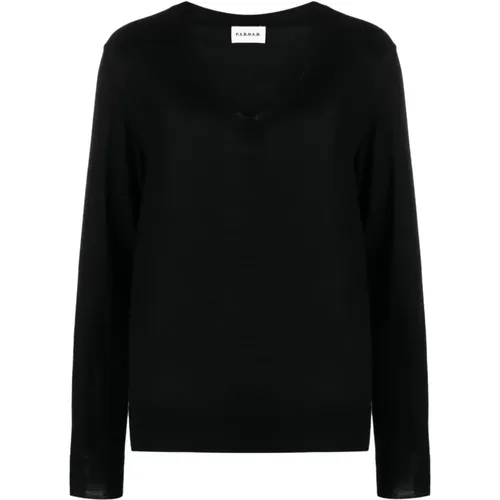 Wool-Silk Blend V-Neck Sweater , female, Sizes: L, M - P.a.r.o.s.h. - Modalova