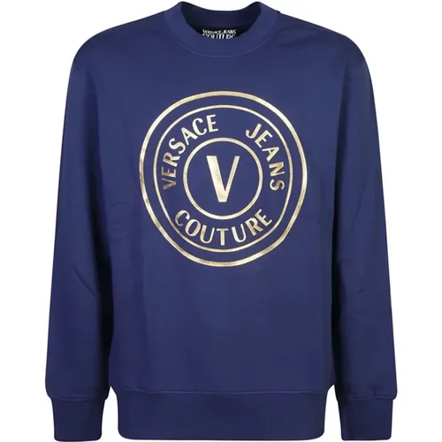 Blaue Pullover ***cv , Herren, Größe: M - Versace Jeans Couture - Modalova