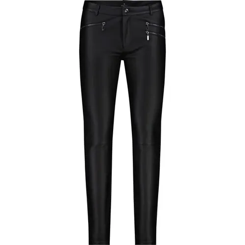 Baumwoll Elastische Leder-Look Hose - monari - Modalova