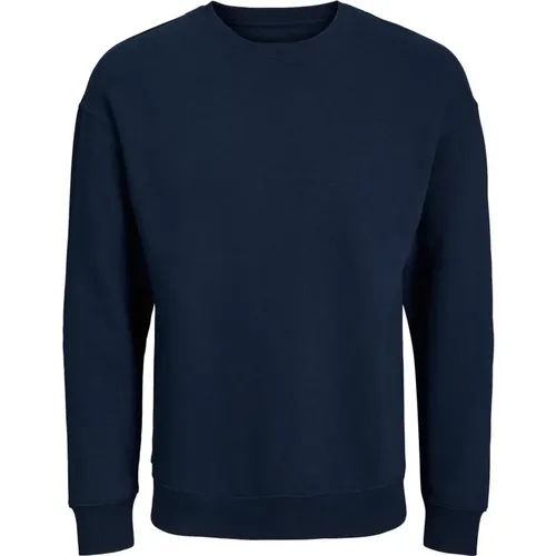 Basic Sweatshirt mit Rundhalsausschnitt und überschnittenen Ärmeln , Herren, Größe: M - jack & jones - Modalova
