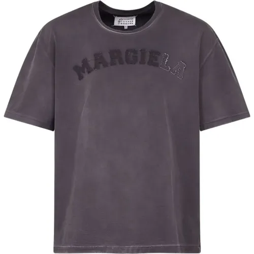 Dunkelgraues Logo T-shirt , Herren, Größe: XL - Maison Margiela - Modalova