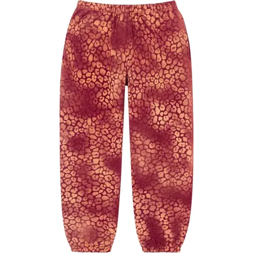 Bleached Leopard Sweatpant Cardinal , male, Sizes: M - Supreme - Modalova