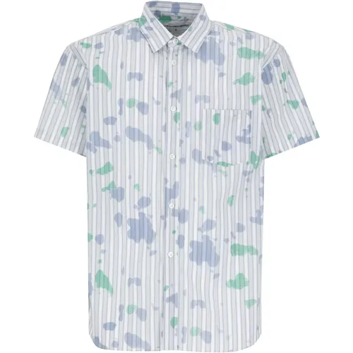 Light Blue Striped Cotton Shirt , male, Sizes: L, M - Comme des Garçons - Modalova