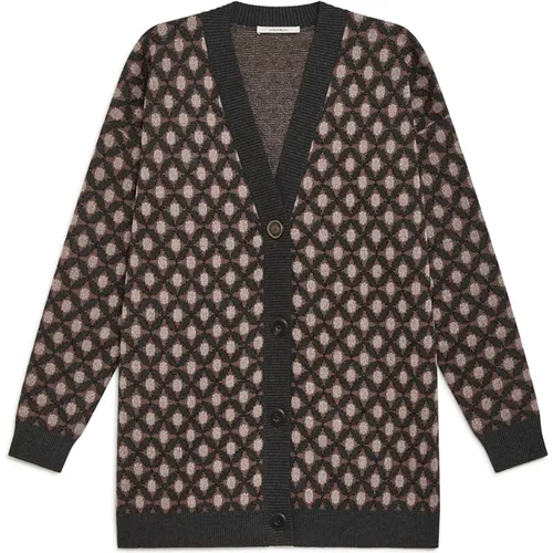 Pois Jacquard Cardigan , Damen, Größe: S - MALIPARMI - Modalova