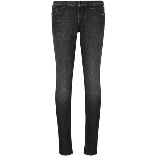 Vintage Delavé Black Denim Jeans , male, Sizes: W30 - Emporio Armani - Modalova