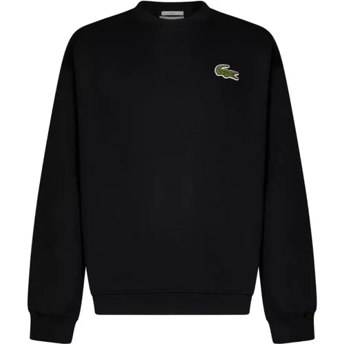 Schwarzer Pullover Loose Fit Badge , Herren, Größe: M - Lacoste - Modalova