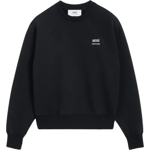 Cotton Sweatshirt with Logo Print , male, Sizes: L, XL, S, M - Ami Paris - Modalova