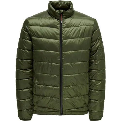 Stilvolle Steppjacke für Herren , Herren, Größe: M - Only & Sons - Modalova