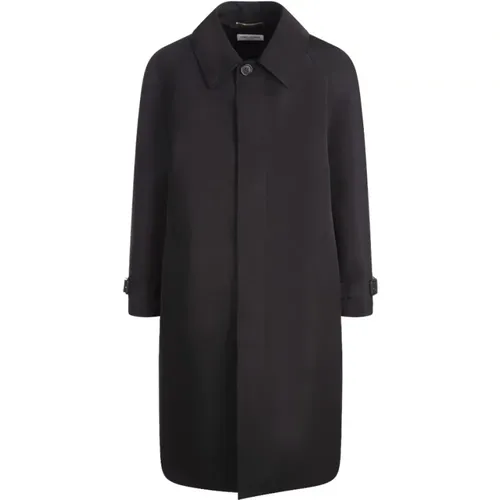 Padded Coat with Hidden Button Closure , female, Sizes: M - Saint Laurent - Modalova