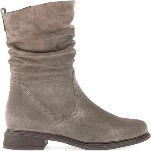 Mittlere taupe Wildleder Stiefeletten , Damen, Größe: 38 EU - Gabor - Modalova