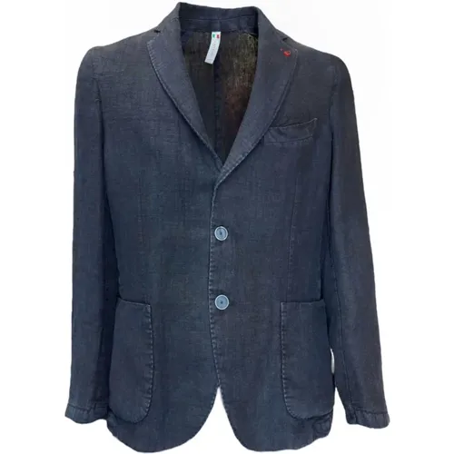Elegant Linen Men's Blazer , male, Sizes: M, L - 0-105 - Modalova